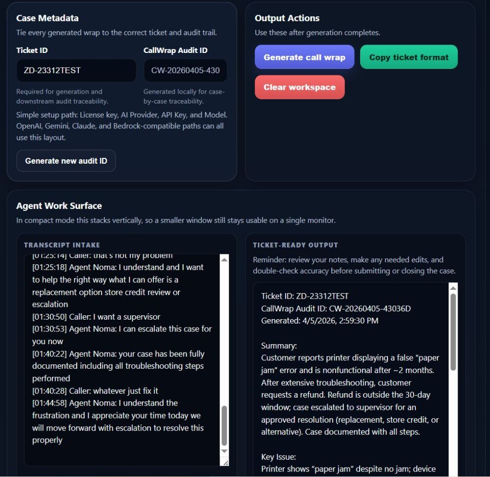 CallWrapUp